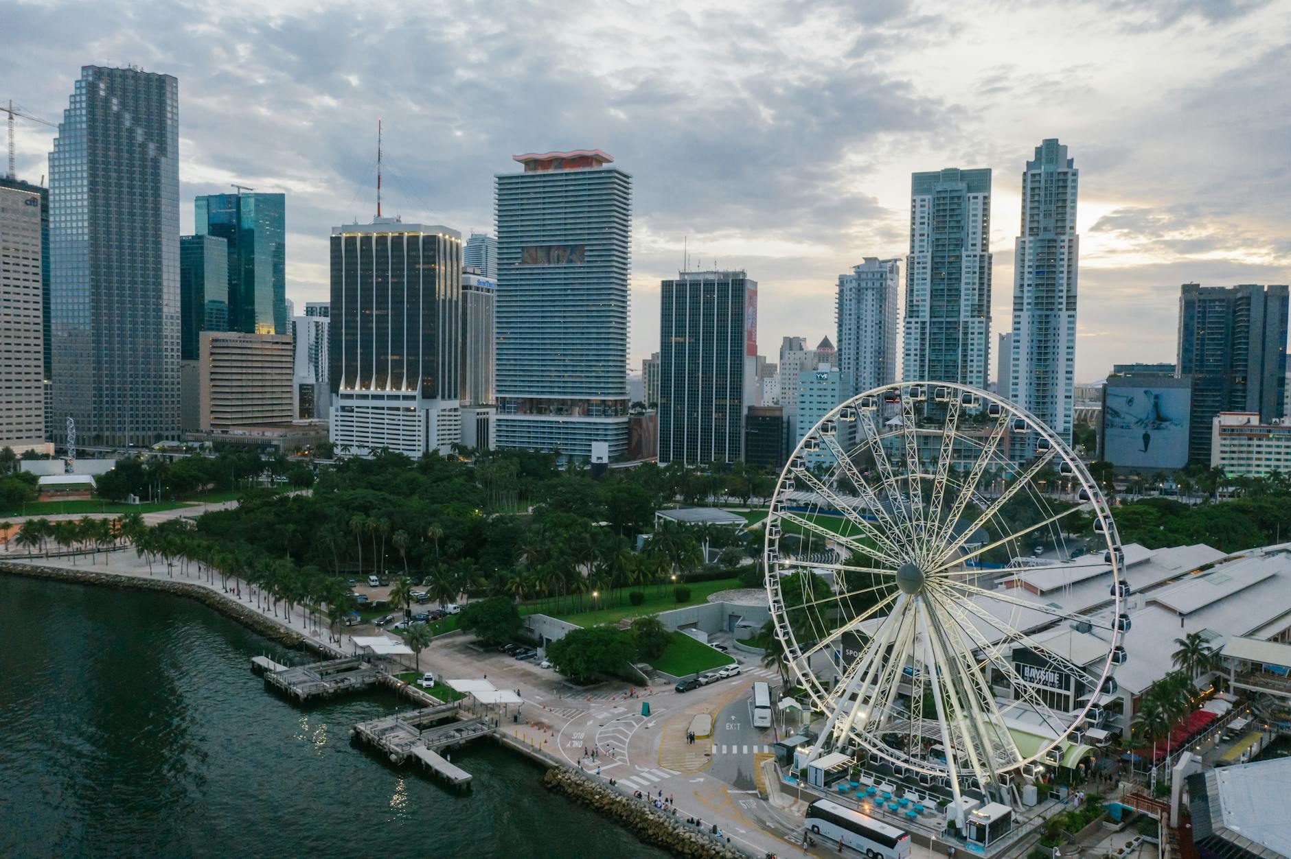 Miami skyline aerial view for video production
